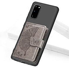Ultra-thin Silicone Gel Soft Case Cover with Magnetic S09D for Samsung Galaxy S20 Gray