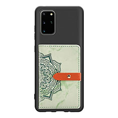 Ultra-thin Silicone Gel Soft Case Cover with Magnetic S09D for Samsung Galaxy S20 Plus 5G Green