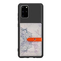 Ultra-thin Silicone Gel Soft Case Cover with Magnetic S09D for Samsung Galaxy S20 Plus 5G Purple