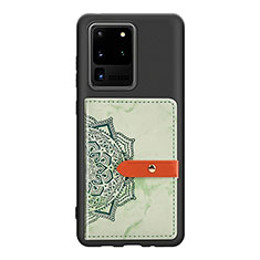 Ultra-thin Silicone Gel Soft Case Cover with Magnetic S09D for Samsung Galaxy S20 Ultra 5G Green