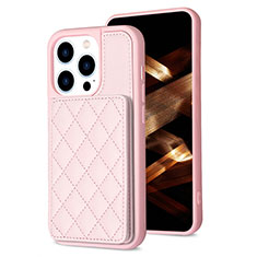 Ultra-thin Silicone Gel Soft Case Cover with Magnetic S10D for Apple iPhone 13 Pro Rose Gold