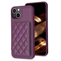 Ultra-thin Silicone Gel Soft Case Cover with Magnetic S10D for Apple iPhone 13 Purple
