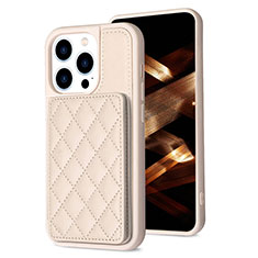 Ultra-thin Silicone Gel Soft Case Cover with Magnetic S10D for Apple iPhone 15 Pro Gold