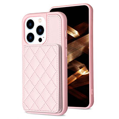 Ultra-thin Silicone Gel Soft Case Cover with Magnetic S10D for Apple iPhone 15 Pro Max Rose Gold