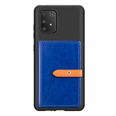 Ultra-thin Silicone Gel Soft Case Cover with Magnetic S10D for Samsung Galaxy A91 Blue