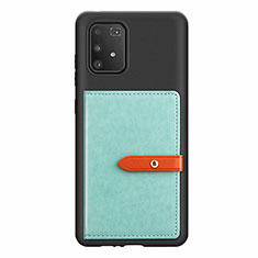 Ultra-thin Silicone Gel Soft Case Cover with Magnetic S10D for Samsung Galaxy A91 Mint Blue