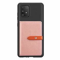 Ultra-thin Silicone Gel Soft Case Cover with Magnetic S10D for Samsung Galaxy A91 Pink