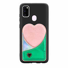 Ultra-thin Silicone Gel Soft Case Cover with Magnetic S10D for Samsung Galaxy M21 Green