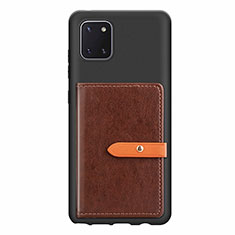 Ultra-thin Silicone Gel Soft Case Cover with Magnetic S10D for Samsung Galaxy M60s Brown