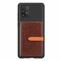 Ultra-thin Silicone Gel Soft Case Cover with Magnetic S10D for Samsung Galaxy M80S Brown