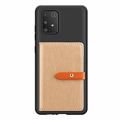 Ultra-thin Silicone Gel Soft Case Cover with Magnetic S10D for Samsung Galaxy S10 Lite Khaki