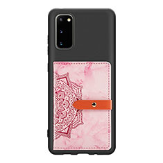 Ultra-thin Silicone Gel Soft Case Cover with Magnetic S10D for Samsung Galaxy S20 5G Rose Gold