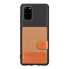 Ultra-thin Silicone Gel Soft Case Cover with Magnetic S10D for Samsung Galaxy S20 Plus 5G Brown
