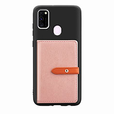 Ultra-thin Silicone Gel Soft Case Cover with Magnetic S11D for Samsung Galaxy M21 Pink