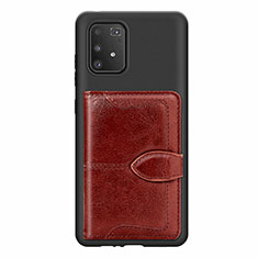 Ultra-thin Silicone Gel Soft Case Cover with Magnetic S11D for Samsung Galaxy S10 Lite Brown
