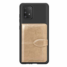 Ultra-thin Silicone Gel Soft Case Cover with Magnetic S11D for Samsung Galaxy S10 Lite Gold