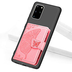 Ultra-thin Silicone Gel Soft Case Cover with Magnetic S11D for Samsung Galaxy S20 Plus 5G Rose Gold