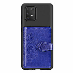 Ultra-thin Silicone Gel Soft Case Cover with Magnetic S12D for Samsung Galaxy A91 Blue