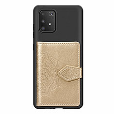 Ultra-thin Silicone Gel Soft Case Cover with Magnetic S12D for Samsung Galaxy A91 Gold