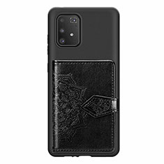 Ultra-thin Silicone Gel Soft Case Cover with Magnetic S12D for Samsung Galaxy S10 Lite Black
