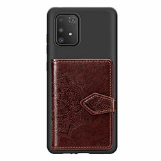 Ultra-thin Silicone Gel Soft Case Cover with Magnetic S12D for Samsung Galaxy S10 Lite Brown