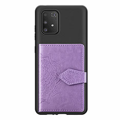 Ultra-thin Silicone Gel Soft Case Cover with Magnetic S12D for Samsung Galaxy S10 Lite Purple