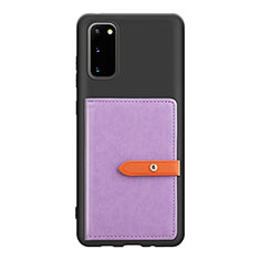 Ultra-thin Silicone Gel Soft Case Cover with Magnetic S12D for Samsung Galaxy S20 5G Purple