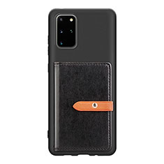 Ultra-thin Silicone Gel Soft Case Cover with Magnetic S12D for Samsung Galaxy S20 Plus 5G Black