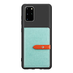 Ultra-thin Silicone Gel Soft Case Cover with Magnetic S12D for Samsung Galaxy S20 Plus 5G Mint Blue