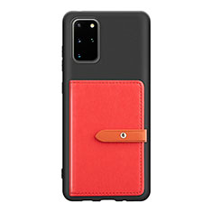 Ultra-thin Silicone Gel Soft Case Cover with Magnetic S12D for Samsung Galaxy S20 Plus 5G Red
