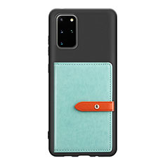 Ultra-thin Silicone Gel Soft Case Cover with Magnetic S12D for Samsung Galaxy S20 Plus Mint Blue