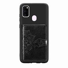 Ultra-thin Silicone Gel Soft Case Cover with Magnetic S13D for Samsung Galaxy M21 Black