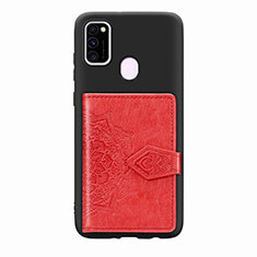 Ultra-thin Silicone Gel Soft Case Cover with Magnetic S13D for Samsung Galaxy M21 Red