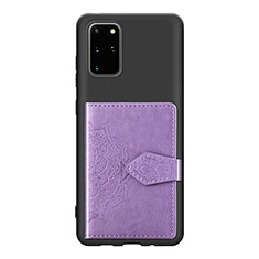 Ultra-thin Silicone Gel Soft Case Cover with Magnetic S13D for Samsung Galaxy S20 Plus 5G Purple