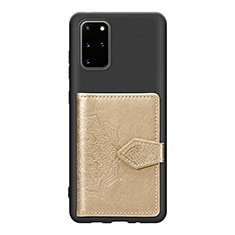 Ultra-thin Silicone Gel Soft Case Cover with Magnetic S13D for Samsung Galaxy S20 Plus Gold