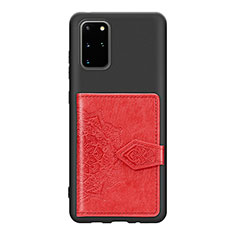 Ultra-thin Silicone Gel Soft Case Cover with Magnetic S13D for Samsung Galaxy S20 Plus Red