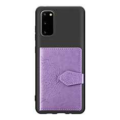 Ultra-thin Silicone Gel Soft Case Cover with Magnetic S14D for Samsung Galaxy S20 5G Purple