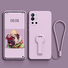 Ultra-thin Silicone Gel Soft Case Cover with Stand for OnePlus 9R 5G Clove Purple