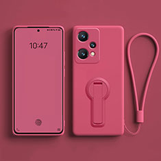 Ultra-thin Silicone Gel Soft Case Cover with Stand for Oppo K10X 5G Hot Pink