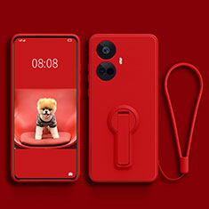 Ultra-thin Silicone Gel Soft Case Cover with Stand for Realme 10 Pro+ Plus 5G Red