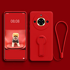 Ultra-thin Silicone Gel Soft Case Cover with Stand for Realme 11 Pro 5G Red
