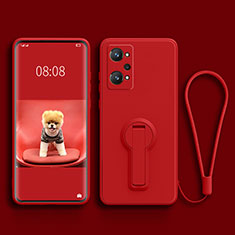 Ultra-thin Silicone Gel Soft Case Cover with Stand for Realme GT Neo 3T 5G Red