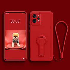 Ultra-thin Silicone Gel Soft Case Cover with Stand for Realme GT2 Pro 5G Red