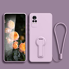 Ultra-thin Silicone Gel Soft Case Cover with Stand for Xiaomi Civi 5G Clove Purple