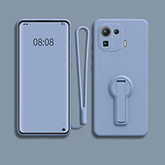 Ultra-thin Silicone Gel Soft Case Cover with Stand for Xiaomi Mi 11 Pro 5G Lavender Gray