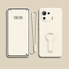 Ultra-thin Silicone Gel Soft Case Cover with Stand for Xiaomi Mi 11 Pro 5G White