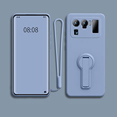 Ultra-thin Silicone Gel Soft Case Cover with Stand for Xiaomi Mi 11 Ultra 5G Lavender Gray