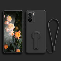 Ultra-thin Silicone Gel Soft Case Cover with Stand for Xiaomi Mi 11X Pro 5G Black