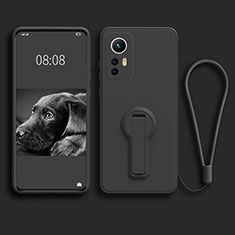 Ultra-thin Silicone Gel Soft Case Cover with Stand for Xiaomi Mi 12 5G Black