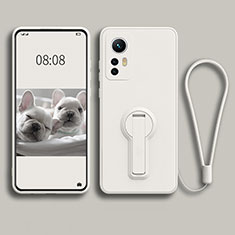 Ultra-thin Silicone Gel Soft Case Cover with Stand for Xiaomi Mi 12 5G White